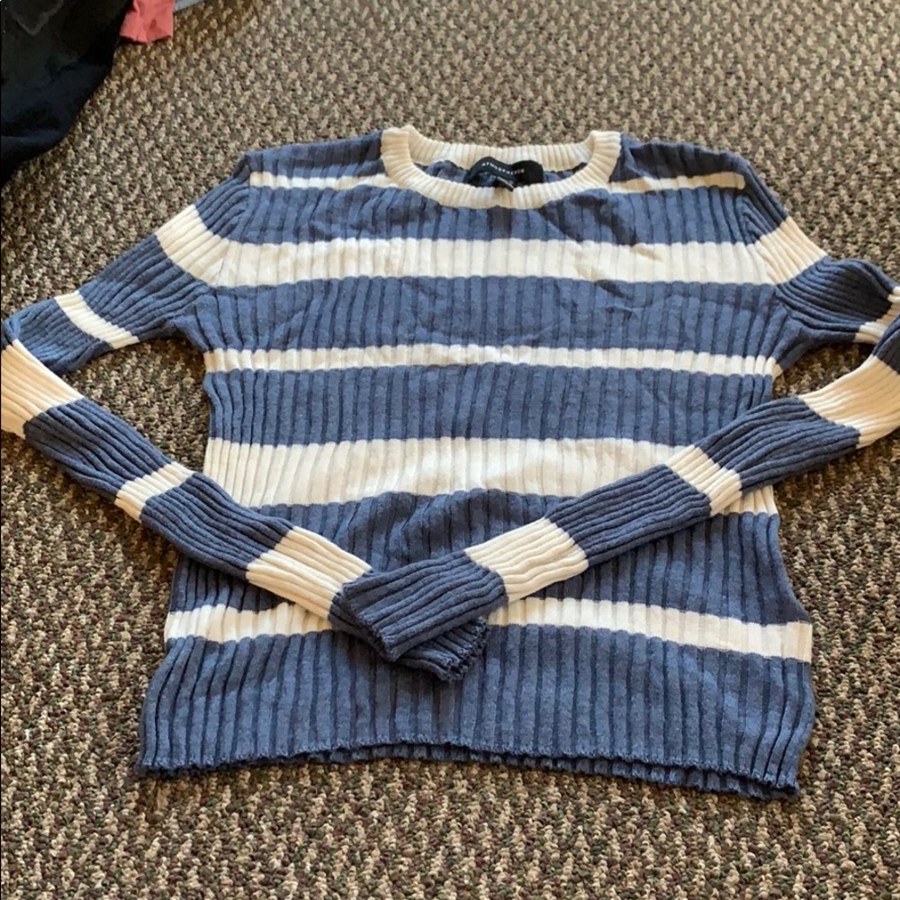 Blue and white sweater